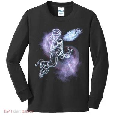 Space Astronaut Dunk Nebula Jam Kids Long Sleeve Shirt