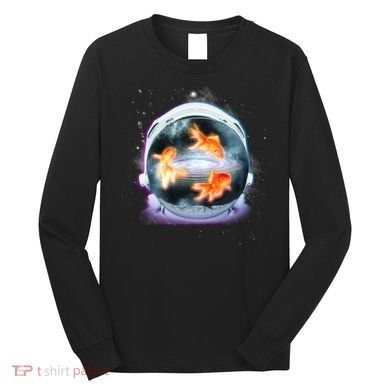 Space Astronaut Helmet Goldfish Long Sleeve Shirt