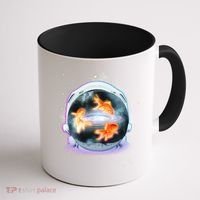 Space Astronaut Helmet Goldfish Coffee Mug thumb 1