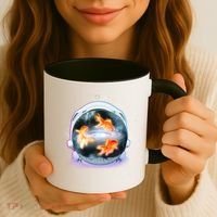 Space Astronaut Helmet Goldfish Coffee Mug thumb 3