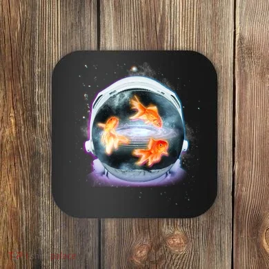 Space Astronaut Helmet Goldfish Coaster