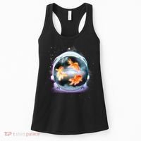 Space Astronaut Helmet Goldfish Women's Tank Top thumb 0