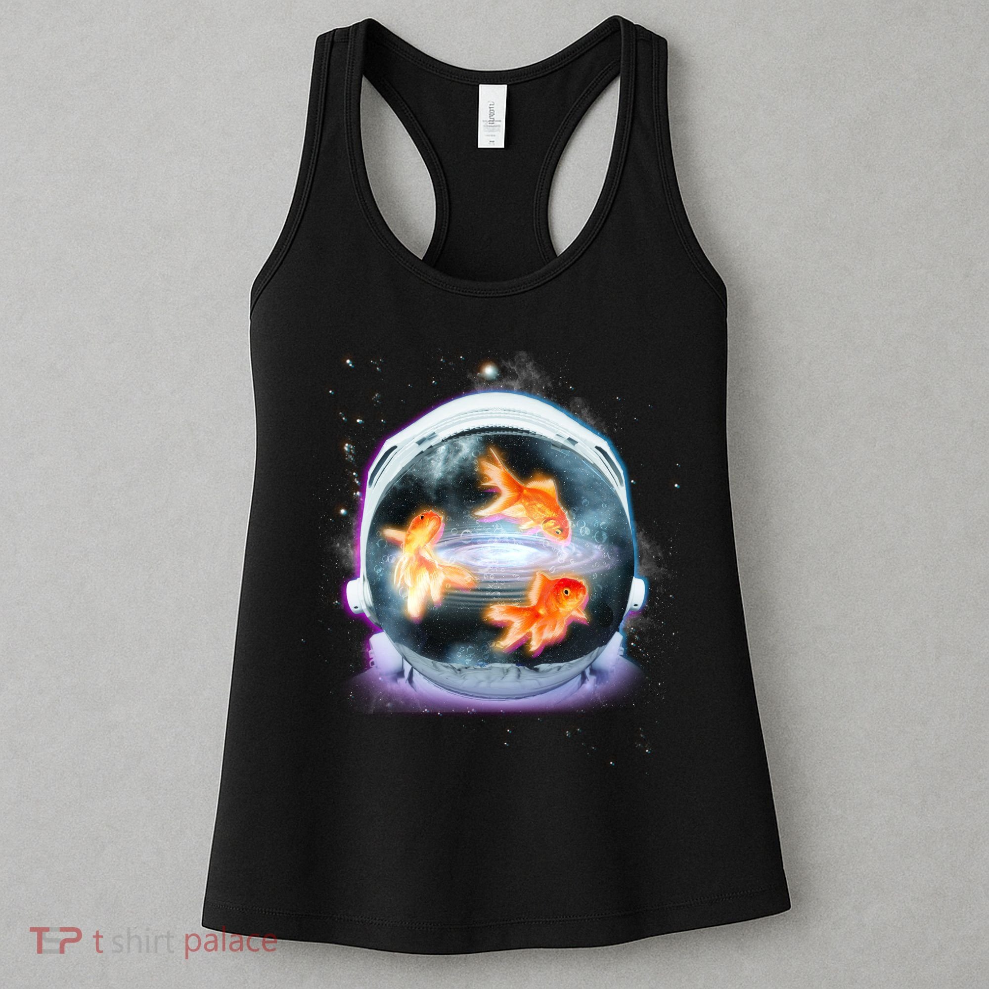 Space Astronaut Helmet Goldfish Women's Tank Top