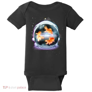 Space Astronaut Helmet Goldfish Baby Bodysuit