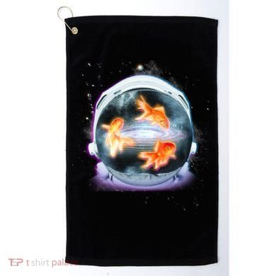 Space Astronaut Helmet Goldfish Golf Towel