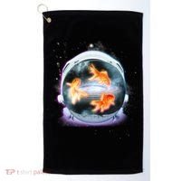 Space Astronaut Helmet Goldfish Golf Towel thumb 0
