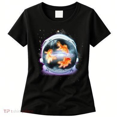 Space Astronaut Helmet Goldfish Women's T-Shirt