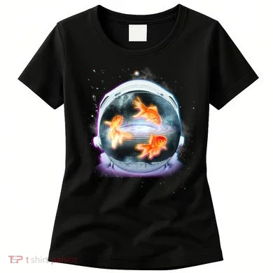 Space Astronaut Helmet Goldfish Women's T-Shirt