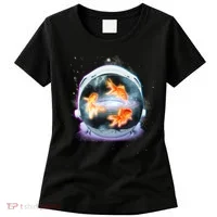 Space Astronaut Helmet Goldfish Women's T-Shirt thumb 0