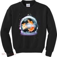 Space Astronaut Helmet Goldfish Kids Sweatshirt thumb 0