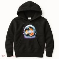 Space Astronaut Helmet Goldfish Kids Hoodie thumb 0