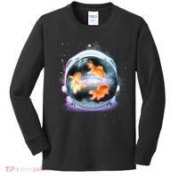 Space Astronaut Helmet Goldfish Kids Long Sleeve Shirt thumb 0
