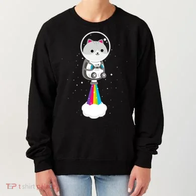 Space Cat Blasting Off Women's Sweatshirt