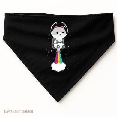 Space Cat Blasting Off USA-Made Doggie Bandana