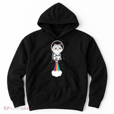 Space Cat Blasting Off Hoodie