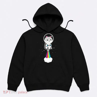 Space Cat Blasting Off Hoodie