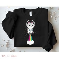 Space Cat Blasting Off Sweatshirt thumb 2