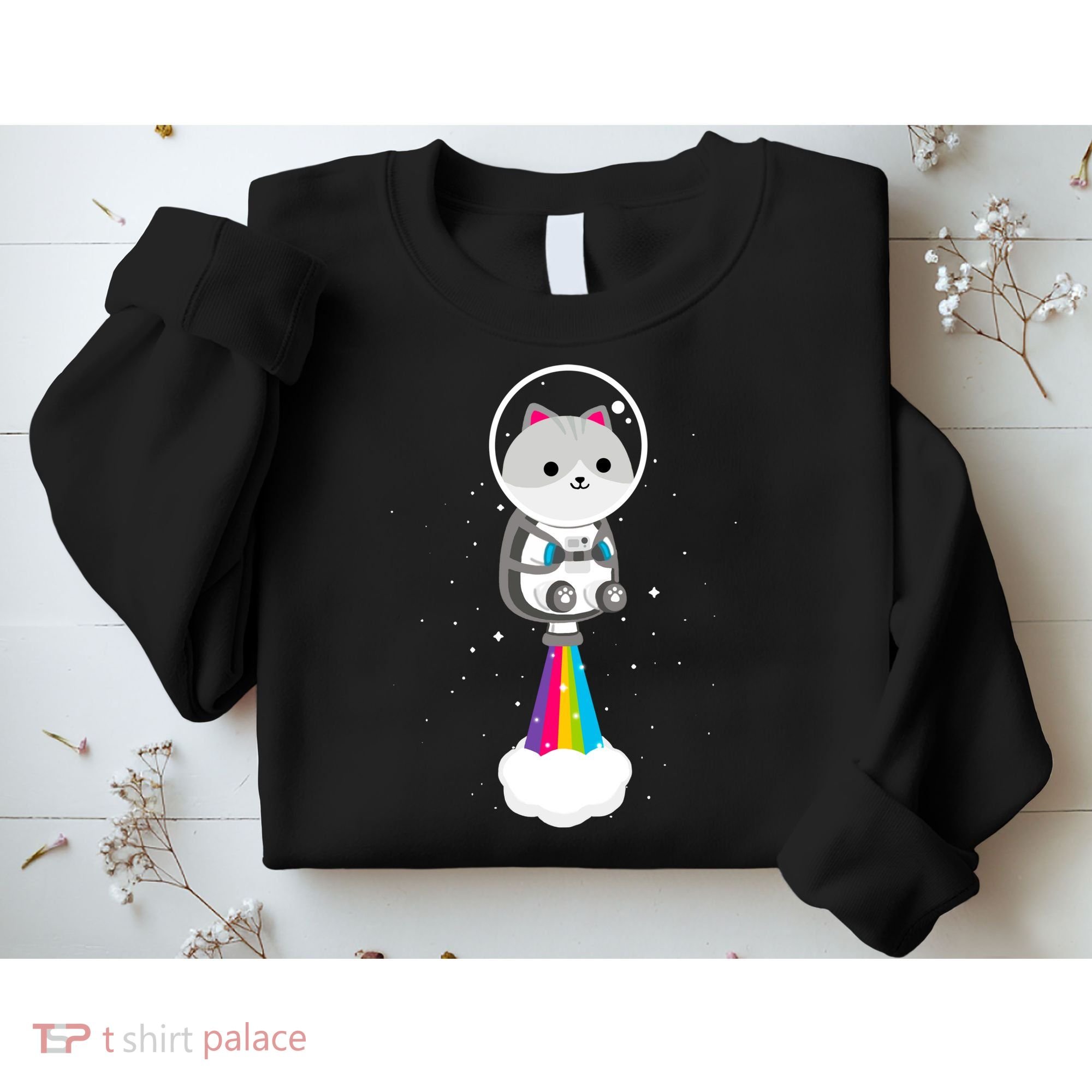 Space Cat Blasting Off Sweatshirt
