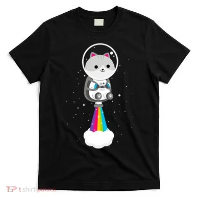 Space Cat Blasting Off T-Shirt