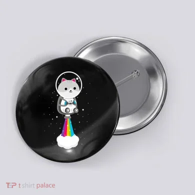Space Cat Blasting Off Button