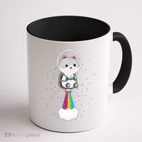 Space Cat Blasting Off Coffee Mug thumb 1