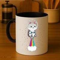 Space Cat Blasting Off Coffee Mug thumb 4
