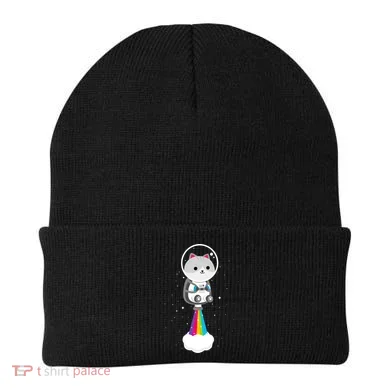 Space Cat Blasting Off Beanie