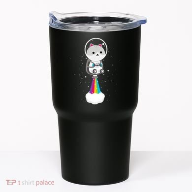 Space Cat Blasting Off Tumbler