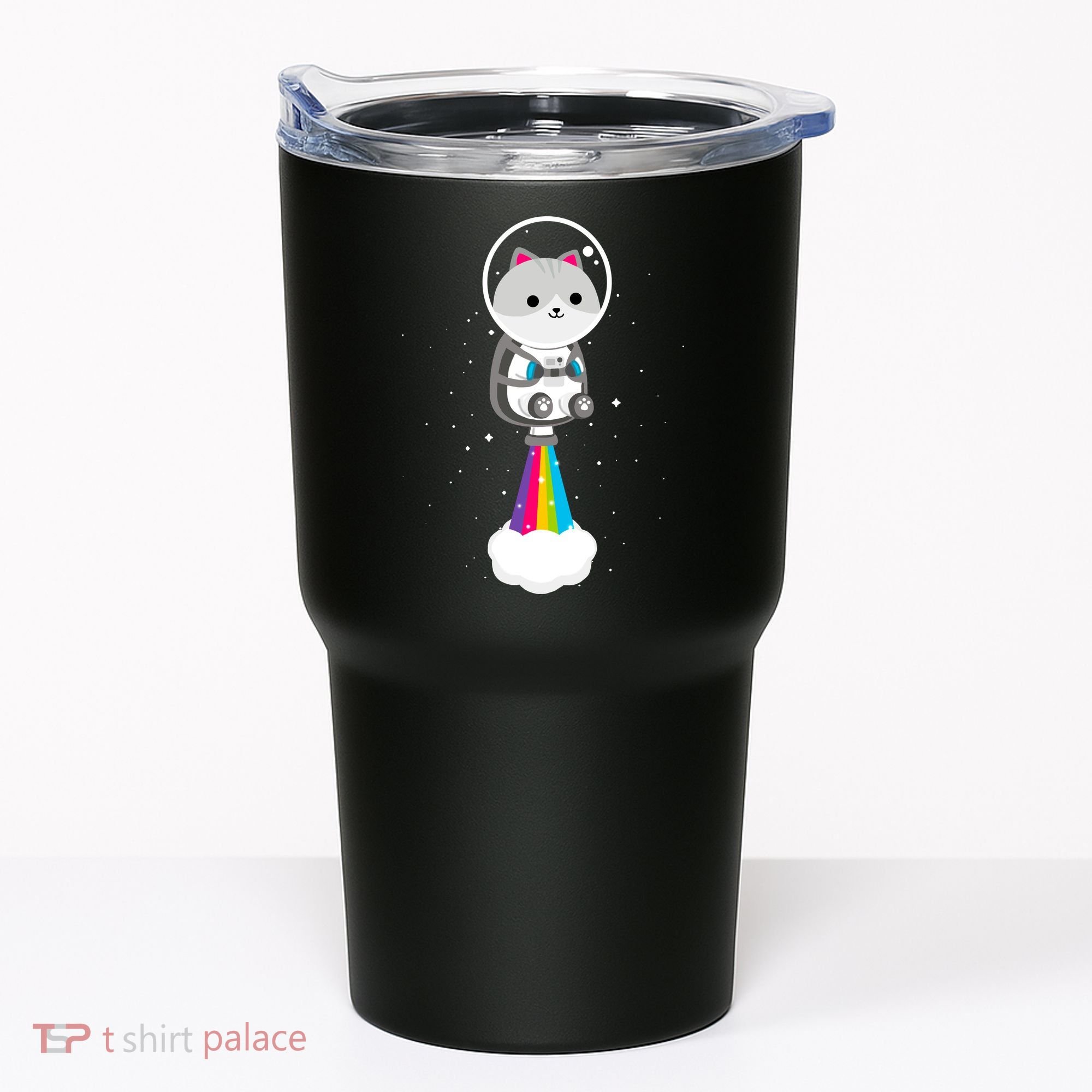 Space Cat Blasting Off Tumbler