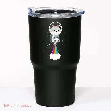 Space Cat Blasting Off Tumbler
