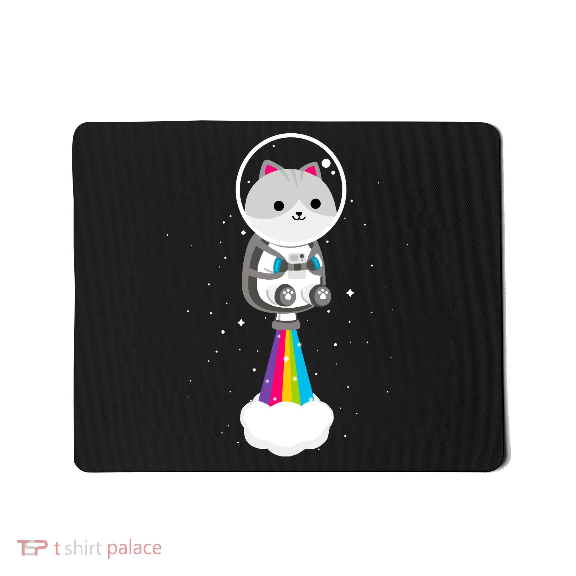 Space Cat Blasting Off Mousepad