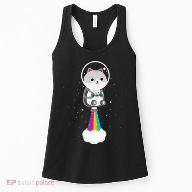 Space Cat Blasting Off Women's Tank Top