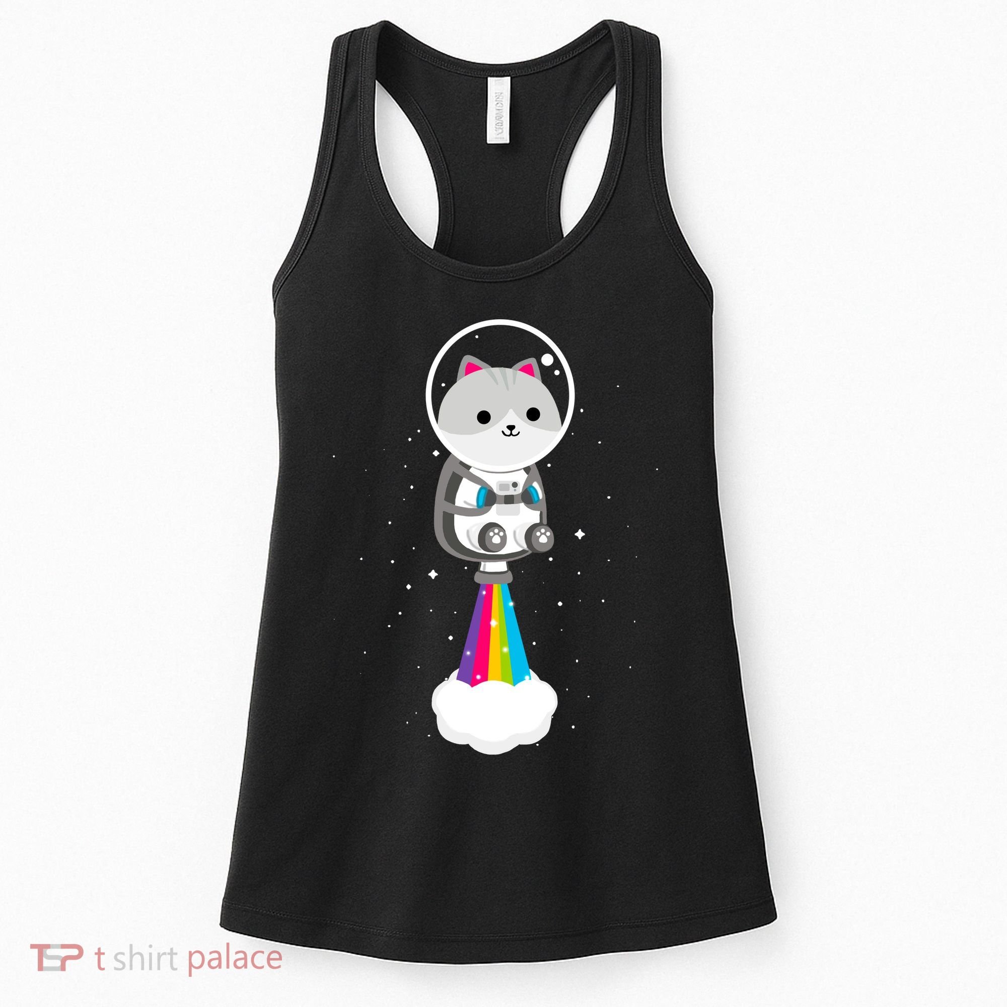 Space Cat Blasting Off Women's Tank Top