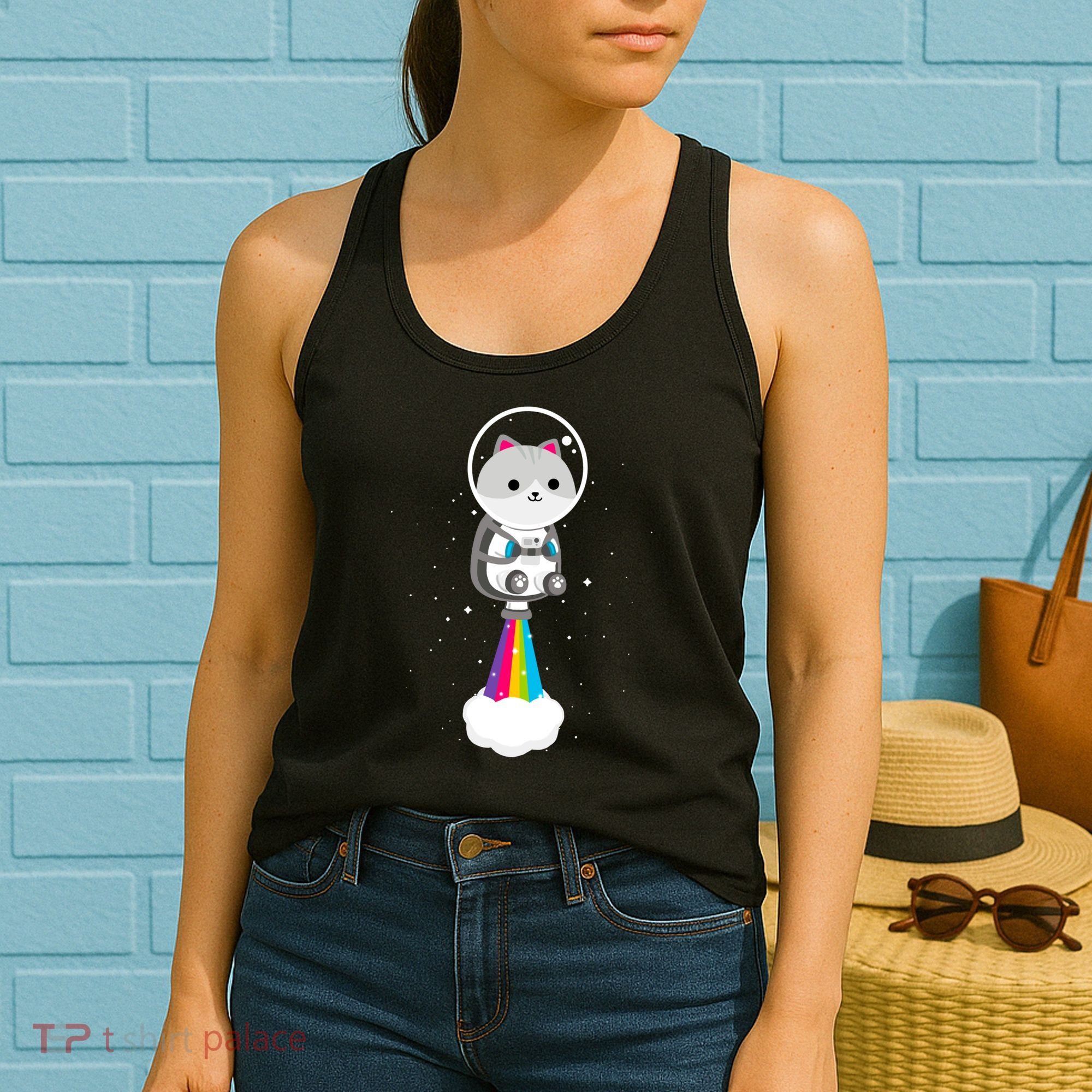 Space Cat Blasting Off Women's Tank Top