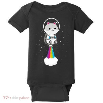 Space Cat Blasting Off Baby Bodysuit