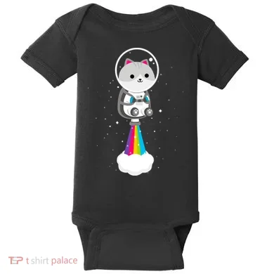 Space Cat Blasting Off Baby Bodysuit