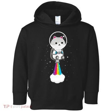 Space Cat Blasting Off Toddler Hoodie