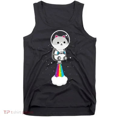 Space Cat Blasting Off Tank Top