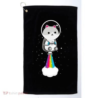 Space Cat Blasting Off Golf Towel