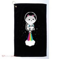 Space Cat Blasting Off Golf Towel thumb 0