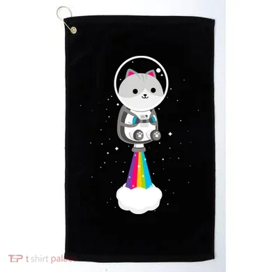 Space Cat Blasting Off Golf Towel