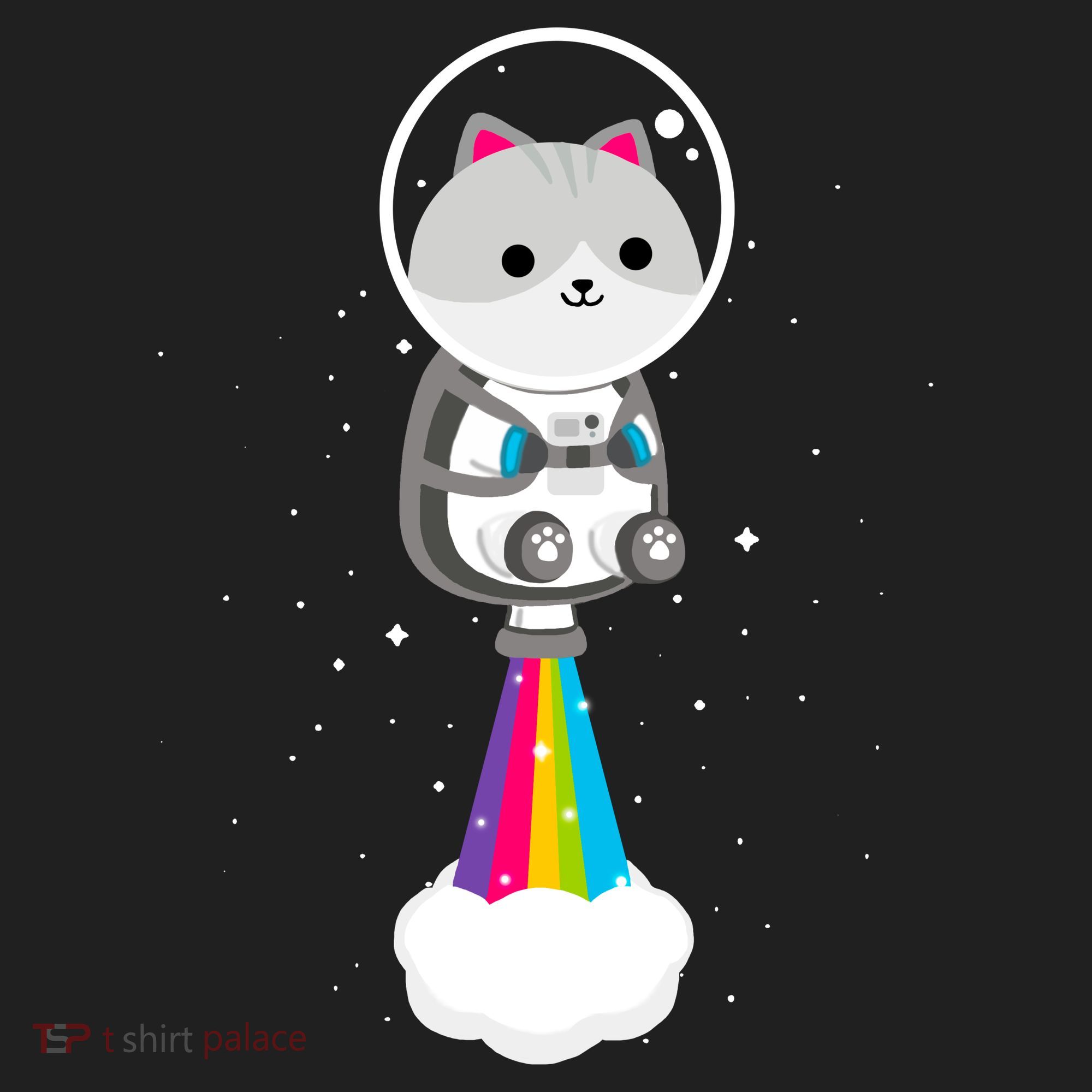 Space Cat Blasting Off Golf Towel