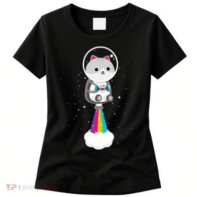 Space Cat Blasting Off Women's T-Shirt