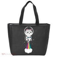 Space Cat Blasting Off Tote Bag thumb 0
