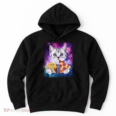 Space Cat Pizza And Tacos Hoodie