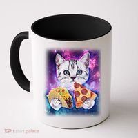 Space Cat Pizza And Tacos Coffee Mug thumb 0