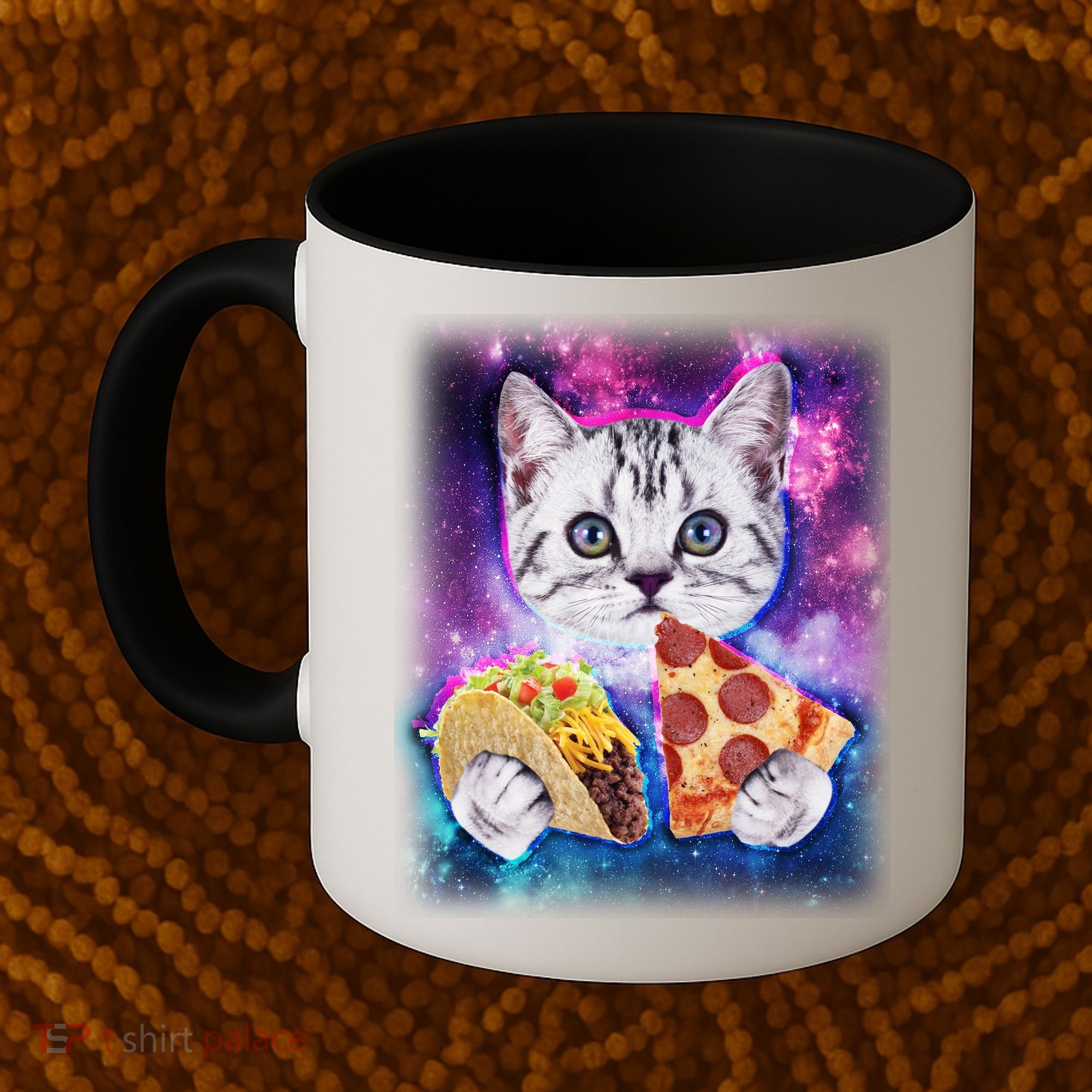 Space Cat Pizza And Tacos Coffee Mug