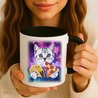 Space Cat Pizza And Tacos Coffee Mug thumb 3