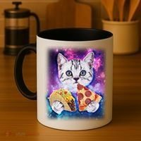 Space Cat Pizza And Tacos Coffee Mug thumb 4