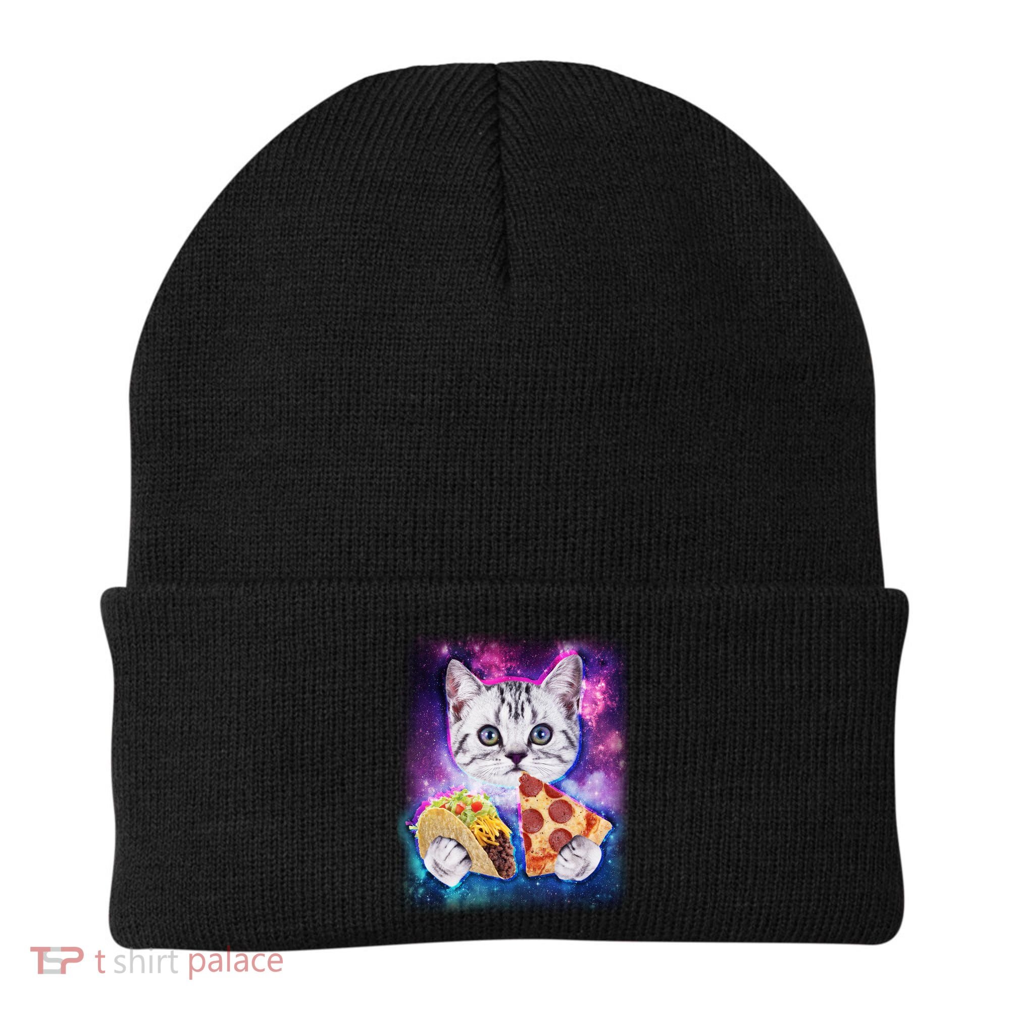 Space Cat Pizza And Tacos Beanie